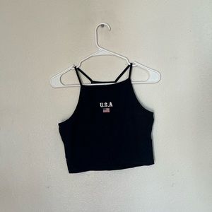 Navy Blue Cropped Tank USA Size S